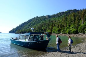 Hikers board water taxi at Kachemak Bay by Ryan Glanzer